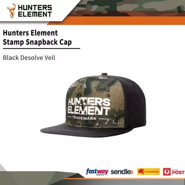 Hunters Element Stamp Snapback Cap With Flat Peak Snapback Black Desolve Veil