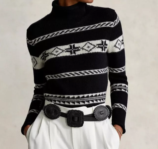 NWT $298 Polo Ralph Lauren Wool Aztec Southwestern Intarsia Fair Isle Sweater XL