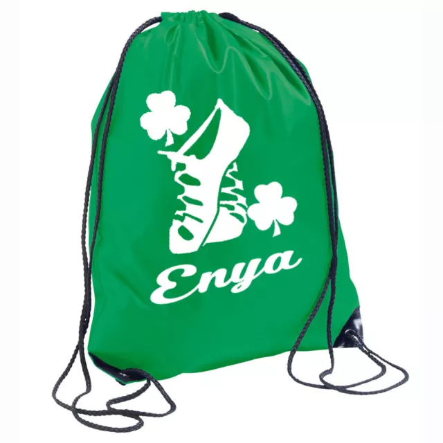 Boys Girls Irish Dancing Personalised Bag Drawstring Backpack Gymsack Kids Name