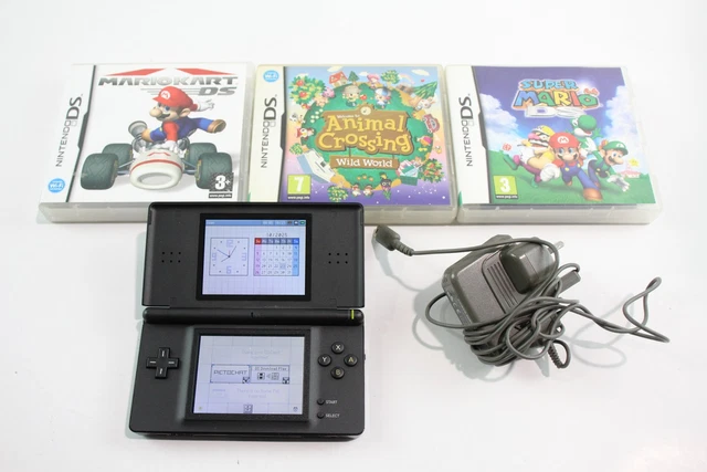 NINTENDO DS LITE w/ Charger and Games Inc Super Mario - Main Image