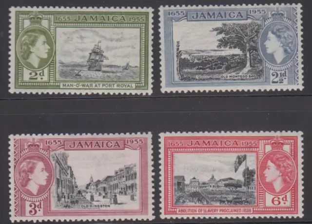 Jamaica Stamps 300 Anniversary Jamaica/British Territory 1955 Qe Ii Sc155-58 Mnh