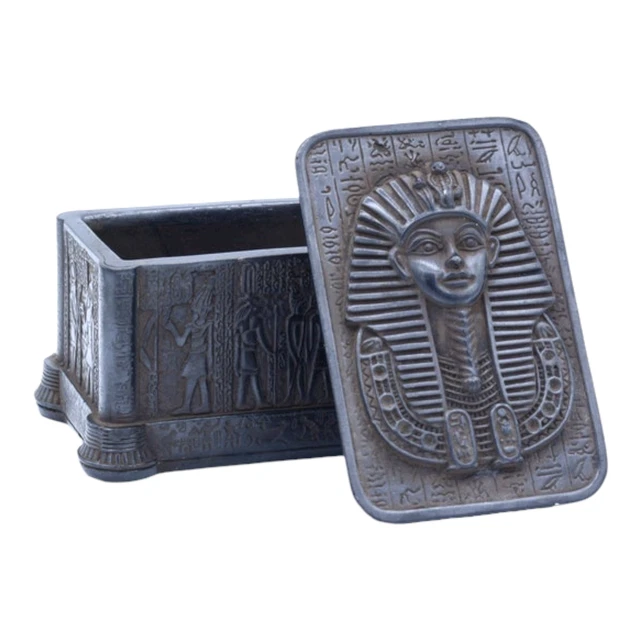 ANCIENT EGYPTIAN BLACK JEWELRY Box King Tutankhamun God Khnum Handmade