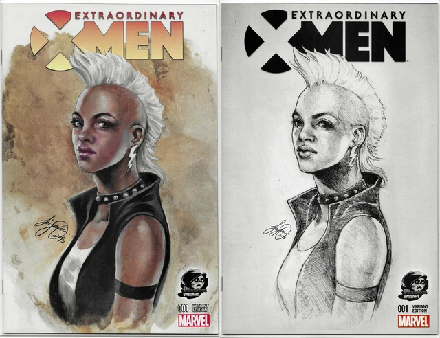 Extraordinary X-Men 1 NM Color and Black + White Sketch Phantom VARIANT(s)