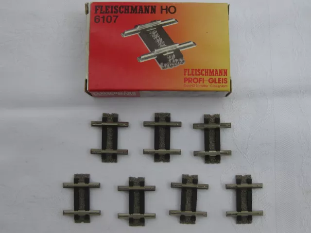 Fleischmann H0 6107 7 Stück gerades Teilgleis für die Diagonale Länge 10mm OVP