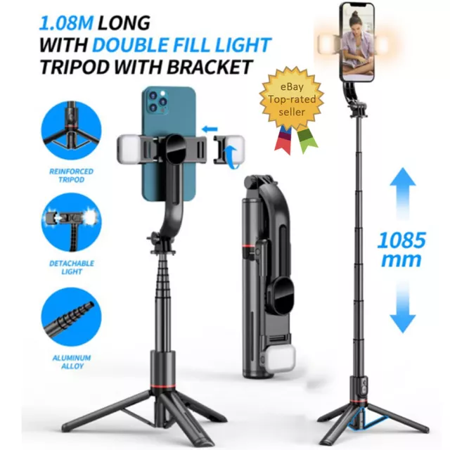 Bluetooth 4.2 Samsung For iPhone 12 Unipod Shutter Selfie Stick Tripod Handheld