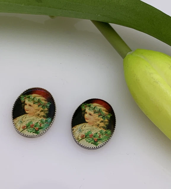 2x VINTAGE - CABOCHONS Vintage 18x13 mm rar!! glas