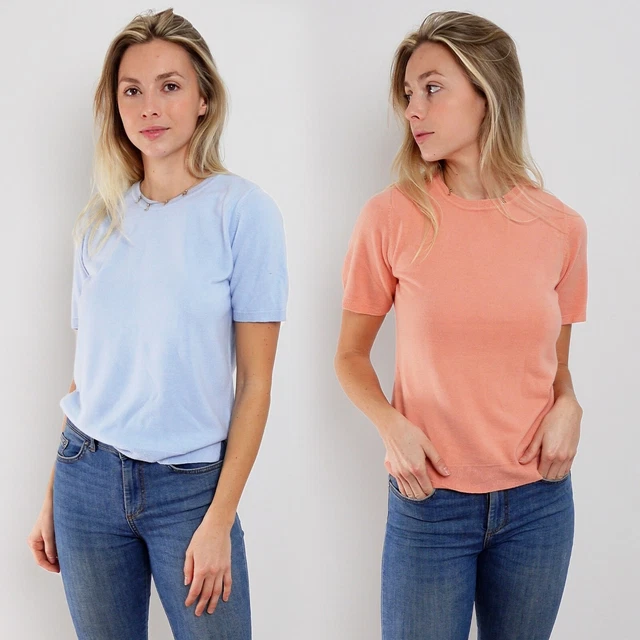 EX BONMARCHE WOMENS Short Sleeve Supersoft Jumper in 4 Colours