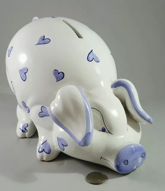 Truffle Sniffing Piggy Penny Coin Bank Decorated Hearts