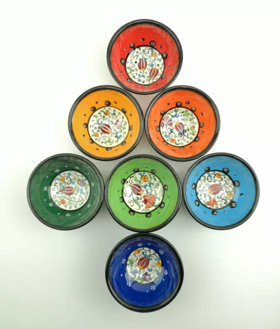 Hand Painted Ceramic Bowls(8 cm) - Handmade Turkish Pottery