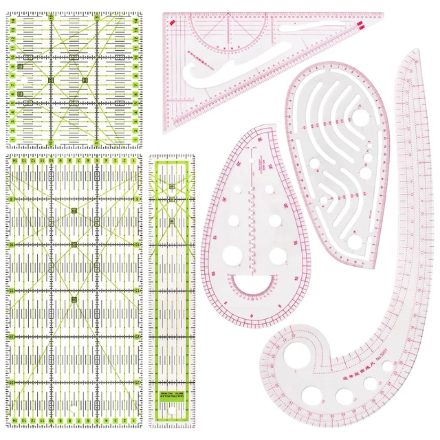 Set 5 Righelli Da Sartoria Curvi - Per Cartamodelli E Cucito, Metrici - Foto 7