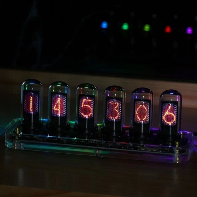 ASSEMBLATO OROLOGIO TUBO ghiaccio IV-18 VFD nixie steampunk orologio