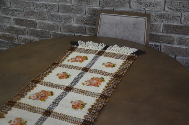 Vintage Textil Wandhänger/Läufer - CEPELIA - Handgewebte Polnische Volkskunst