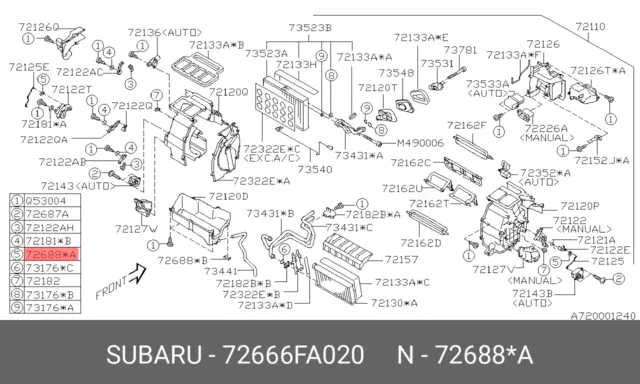Genuine OE Clip 72666FA020 For Subaru 72666-FA020
