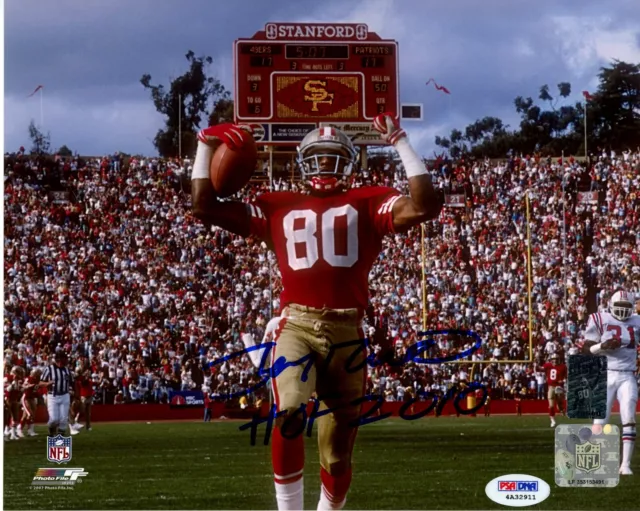 JERRY RICE signed/autographed SAN FRANCISCO 49ers NFL 8x10 photo w/HOF 2010--PSA