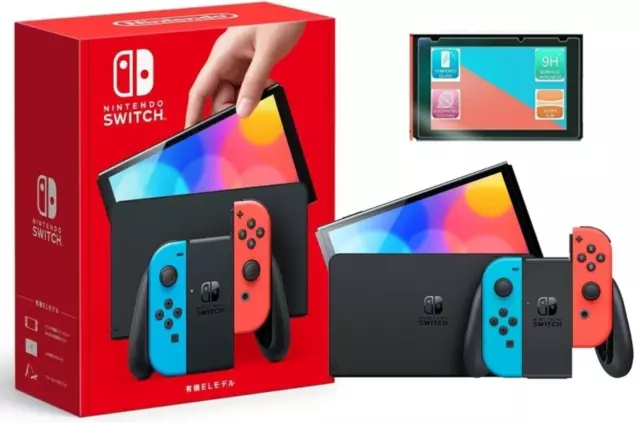 NEW Nintendo Switch OLED 64GB Neon Console SP Bundle + 🛫 2-Day Shipping! 🛬