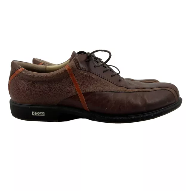 Zapatos de golf Ecco para hombre 46 híbridos Hydromax cuero marrón cordones Oxford