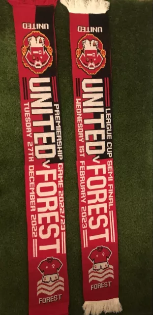 2 Brand New Nottingham Forest Scarves Vs Manchester United Semi Final + Prem