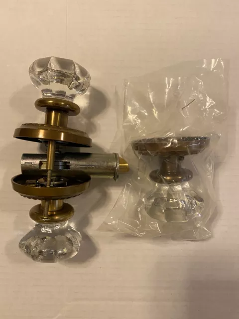 Emtek Diamond Crystal Passage Door Knobs with Rope Rosettes 8101 New Open Box
