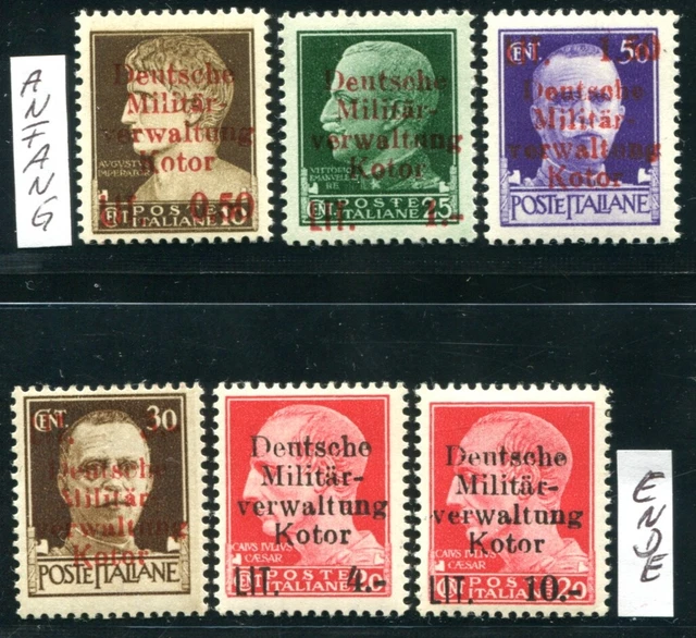 Besetzung Ii Wk Kotor 1944 1-6 ** Postfrisch Tadellos Attest Brunel Vpp(E8424