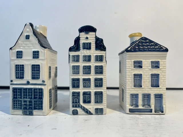 KLM Delft Blue BOLS Amsterdam House #8 #14 #26 Empty Collectible Bottle