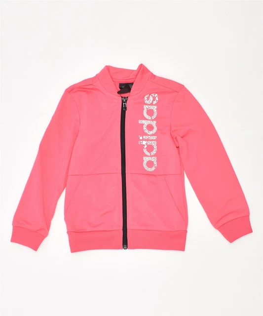 ADIDAS Girls Graphic Tracksuit Top Jacket 5-6 Years Pink DV05