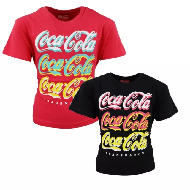 Coca Cola T-Shirt Kinder Jugend Mädchen kurzes Top Shirt 134-164