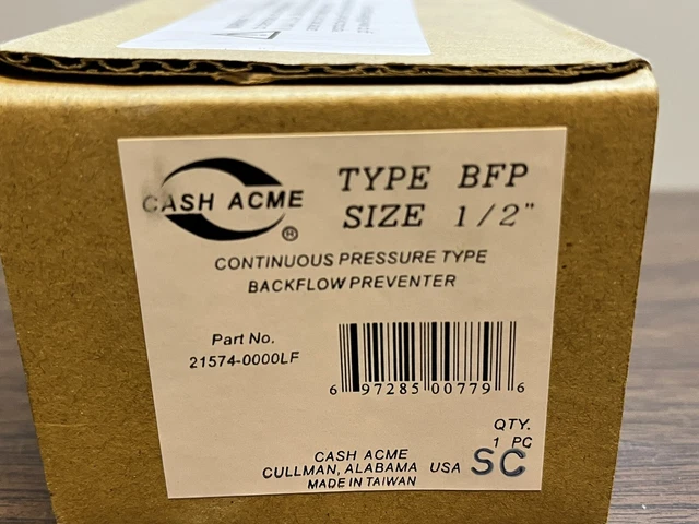 Cash Acme 1/2" IPS BFP Backflow Preventer Part No. 21574-0000LF