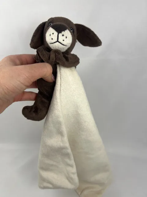 Bobo Buddies cream puppy comforter soft toy brown dog blankie
