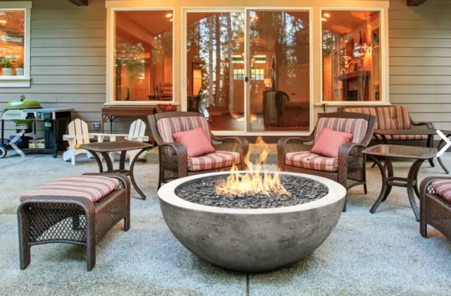 Prism Hardscapes PH-404 Moderno 4 Concrete Natural Gas Fire Pit, 48-Inch