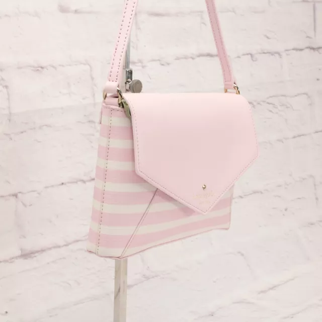 Kate Spade Women's Fairmount Square Crossbody Shoulder Handbag Small Pink/White 2