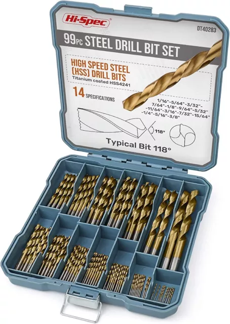 Set Punte Professionali per Trapano 99Pezzi Kit Cassetta Punte Trapano Fai da Te