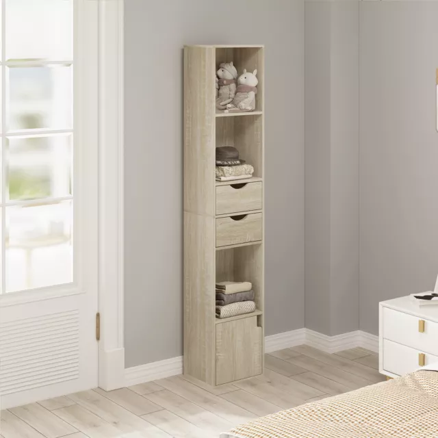 WOLTU 6 Tier Bookcase Cupboard with Doors Storage Shelving Display Cabinet Unit