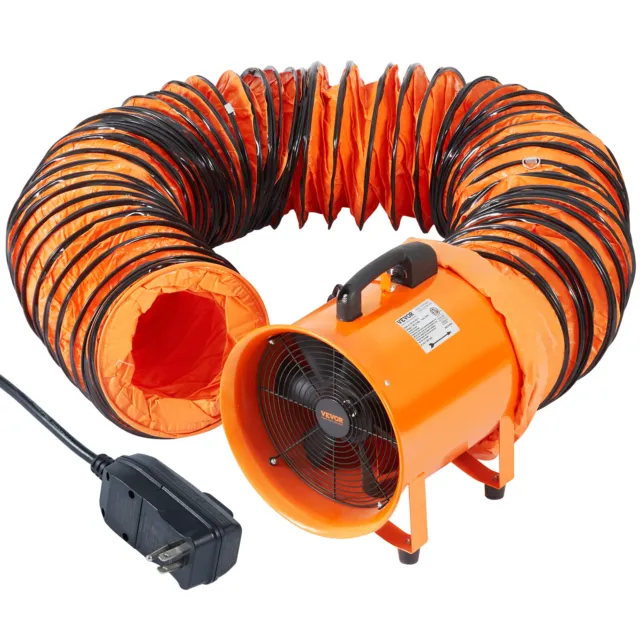 VEVOR 10" Extractor Fan Blower Portable 10m Duct Hose Ventilator Industrial