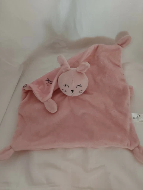 Doudou Plat Lapin Dormeur Rose Carré Rose Simba Toys Nicotoy Kiabi comme tbé