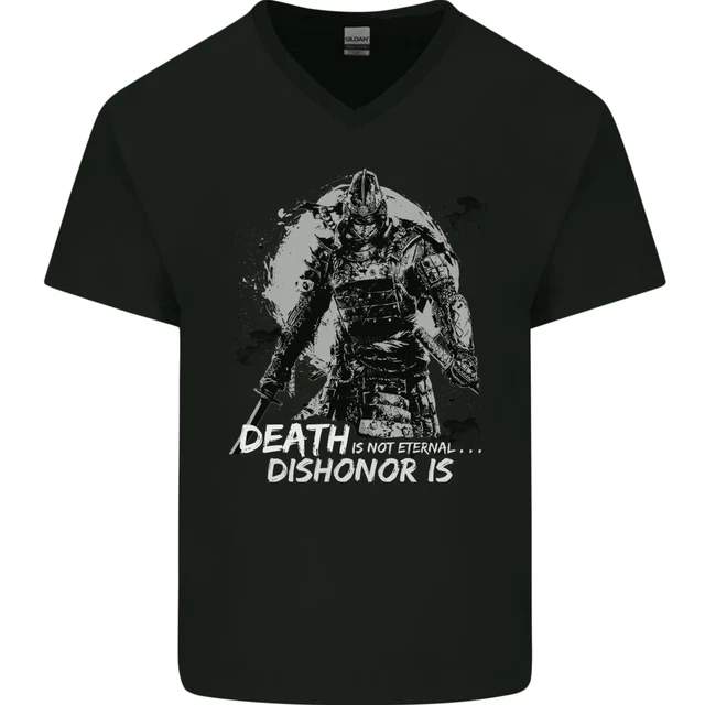 T-shirt da uomo scollo a V cotone death Not Eternal Martial Arts MMA Samurai