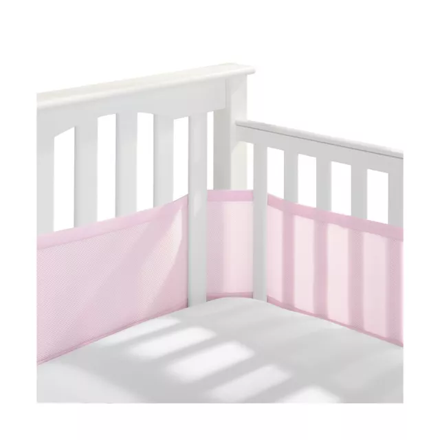 BreathableBaby Breathable Mesh Crib Liner – Classic Collection – Light Pink –...