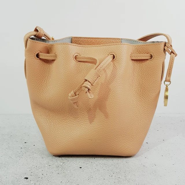 OROTON Womens Caramel Capri Mini Bucket Leather Bag Handbag