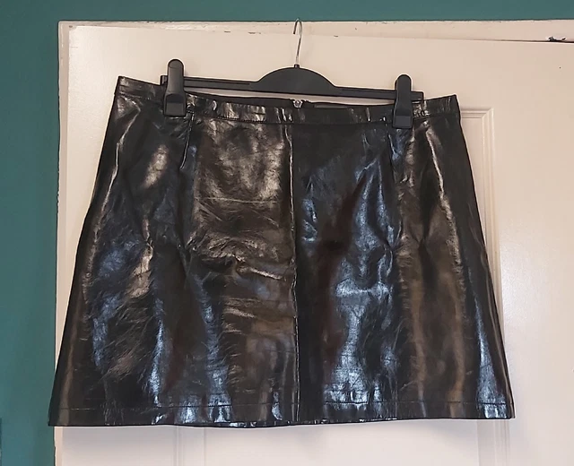 Black Patent Faux Leather Skirt Size 20