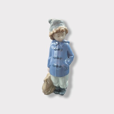 NAO Daisa by Lladro Girl with Satchel Made in Spain 1987,  Lladro Figurines