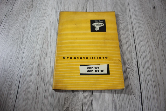 ORIGINAL ERSATZTEILLISTE WELGER AP 61 / AP 61 D Aufsammelpresse EUR 49 ...
