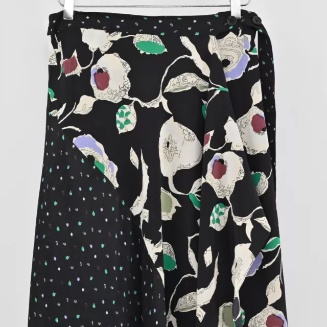 $495 GREY JASON WU Womens Size 6 Matisse Floral Dot Midi Skirt Asymmetric Silk 3