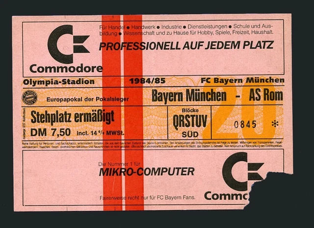 1984/85 FC Bayern München AS Rom Europacup Pokalsieger 128