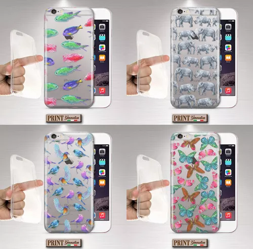 Coque pour ,Xiaomi ,Papillons,Éléphants,Oiseaux ,Poissons, Silicone, Clair,