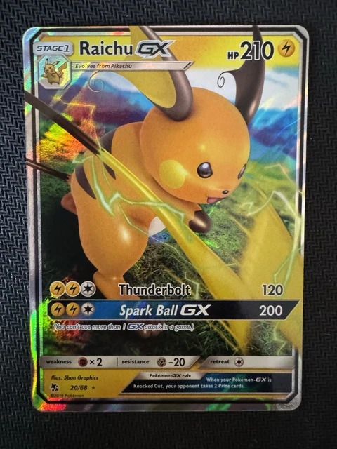 Pokémon TCG Raichu GX Hidden Fates 20/68 Holo Ultra Rare