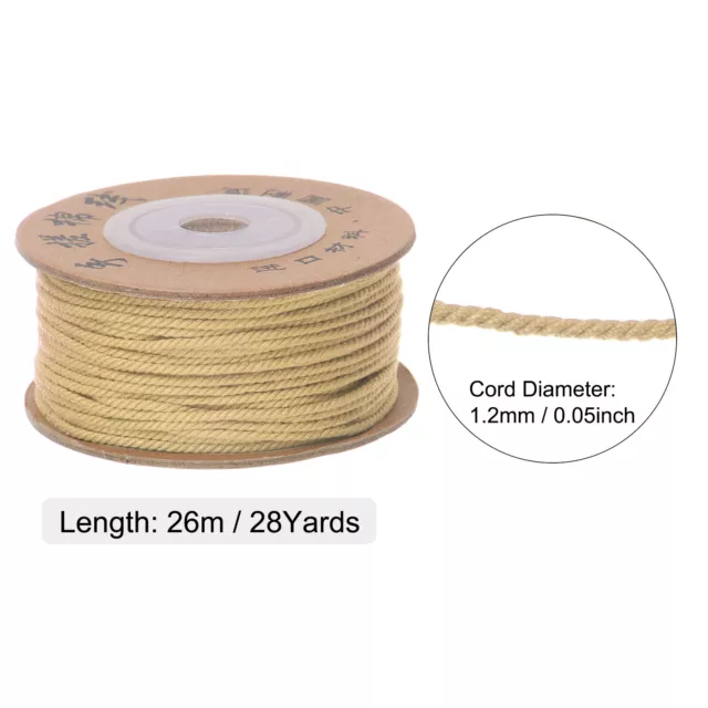 Makramee Kordel Kit 1,2 mm x 28 Yards, Baumwolle Makramee Seil Kordel, khaki 2