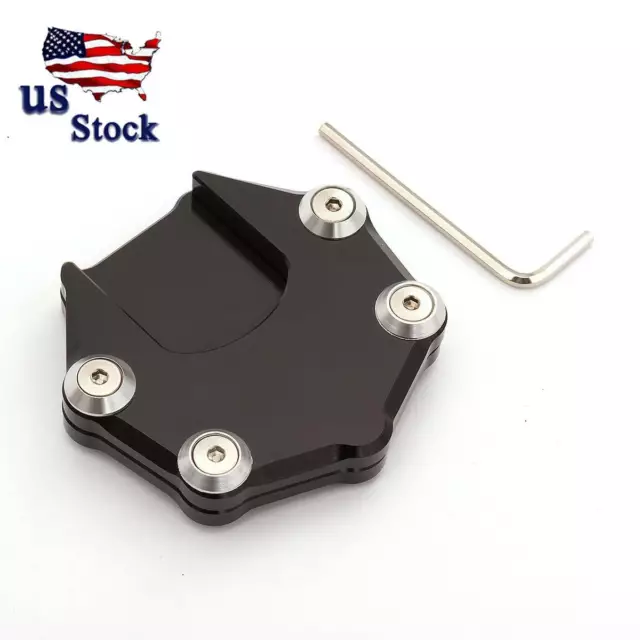 Motorcycle Side Stand Enlarge Foot Plate Kickstand Extension Pad Universal Black