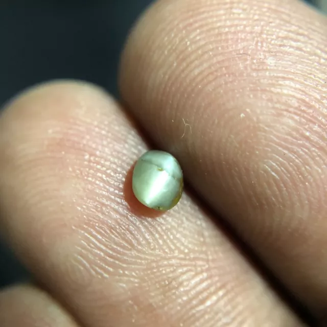 0.40 CT Natural Green Chrysoberyl Cat’s Eye Oval Unheated Ceylon Gemstone