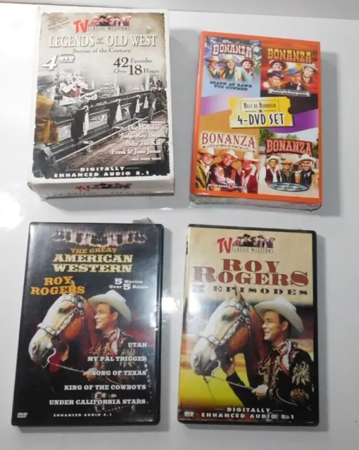 WESTERN MOVIE TV SHOW DVD LOT Roy Rogers Bonanza Legends of The Old West