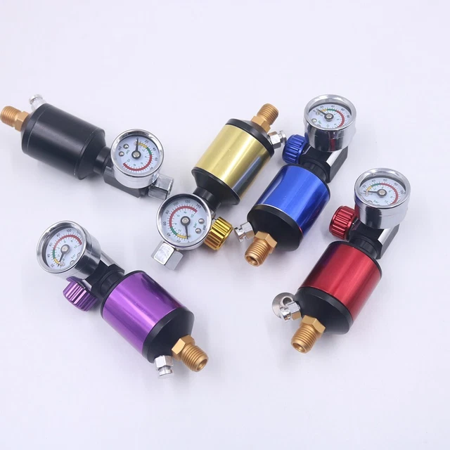SprayGun Air Pressure Regulator Gauge W/ Air Filter Oil Water Separator &new
