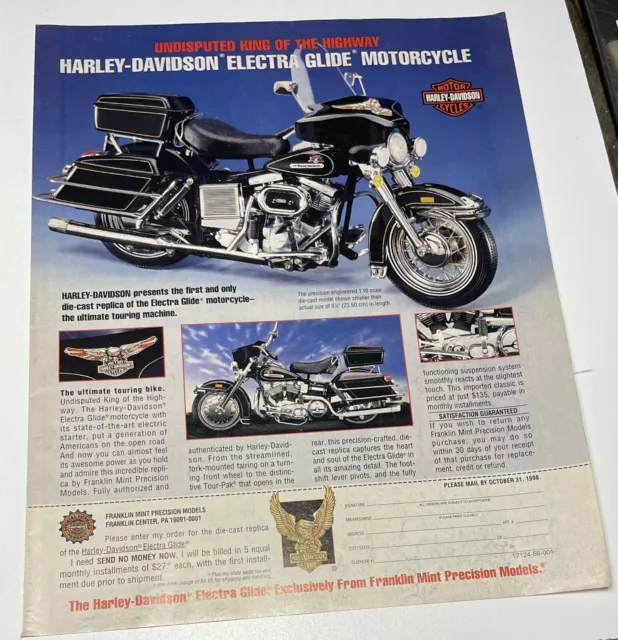 Ad for The Franklin Mint Harley-Davidson Shovelhead Ad  The Electra Glide